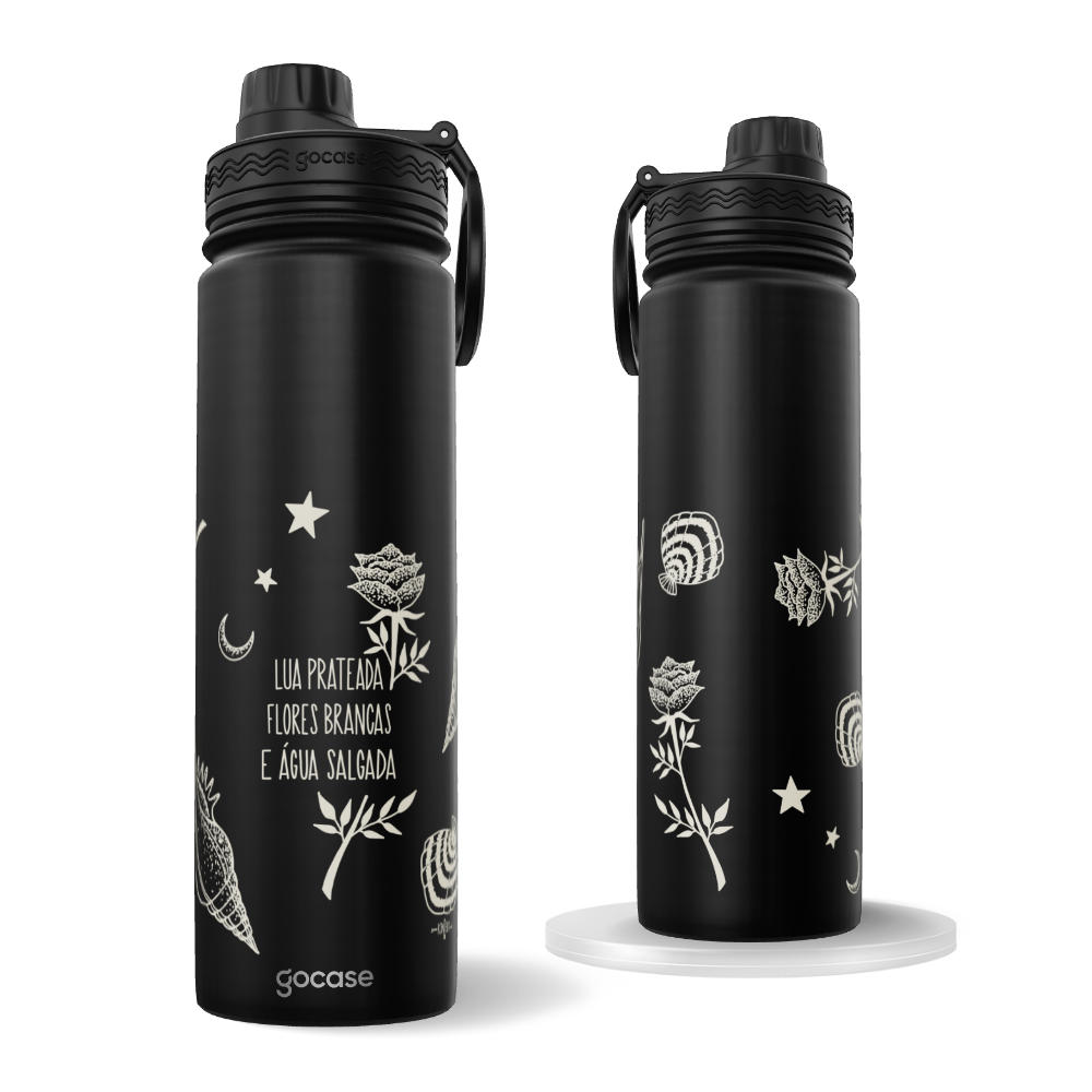 Garrafa Térmica Fresh + Ebook - Iemanjá Fé no Mar - Azul