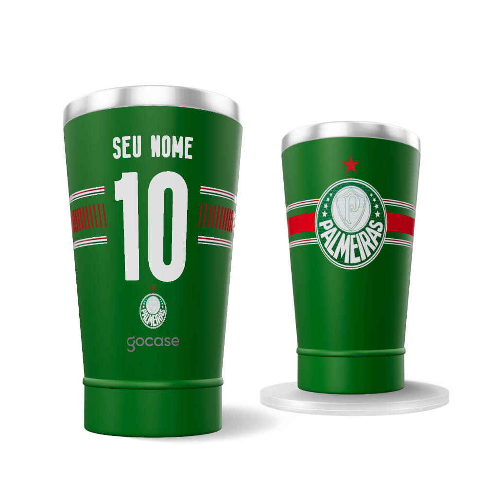 Copo Térmico Cerveja + Ebook - Palmeiras - Uniforme 1 2026 Personalizado