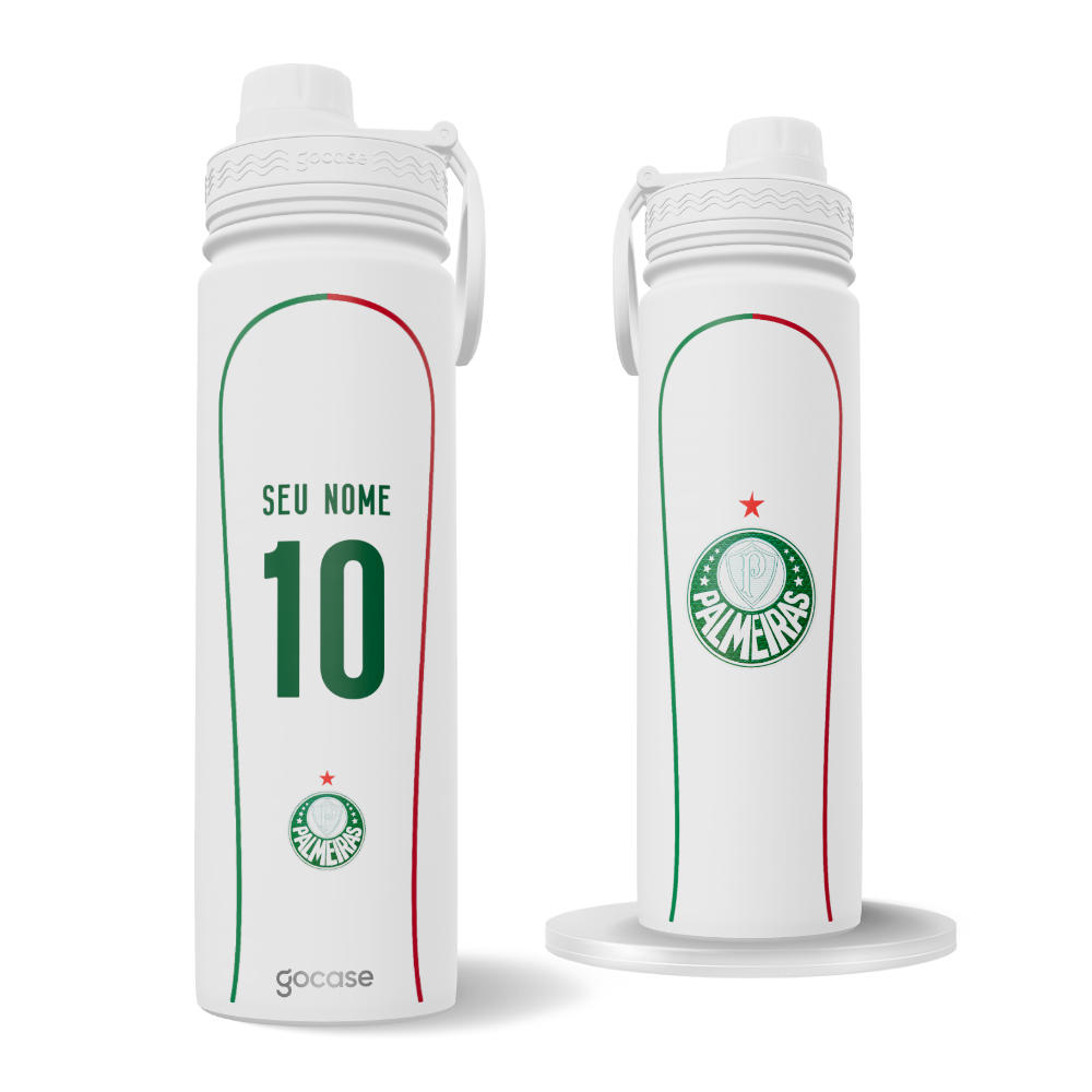 Garrafa Térmica Fresh + Ebook - Palmeiras - Uniforme 2 2026 Personalizado