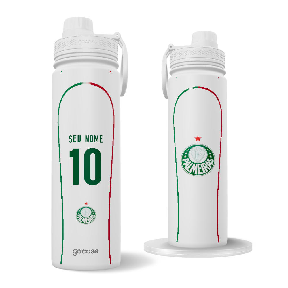 Garrafa Térmica Fresh + Ebook - Palmeiras - Uniforme 2 2026 Personalizado
