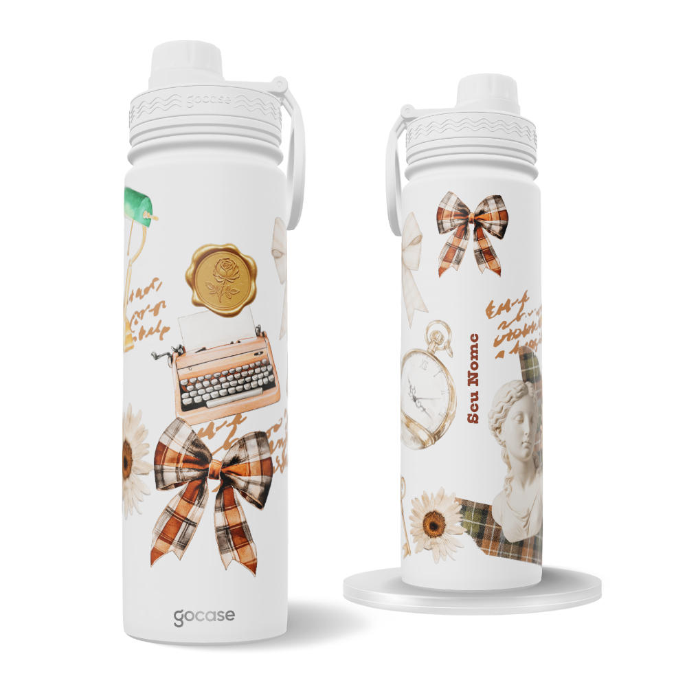 Garrafa Térmica Fresh + Ebook - Colagem Poesia Clássica