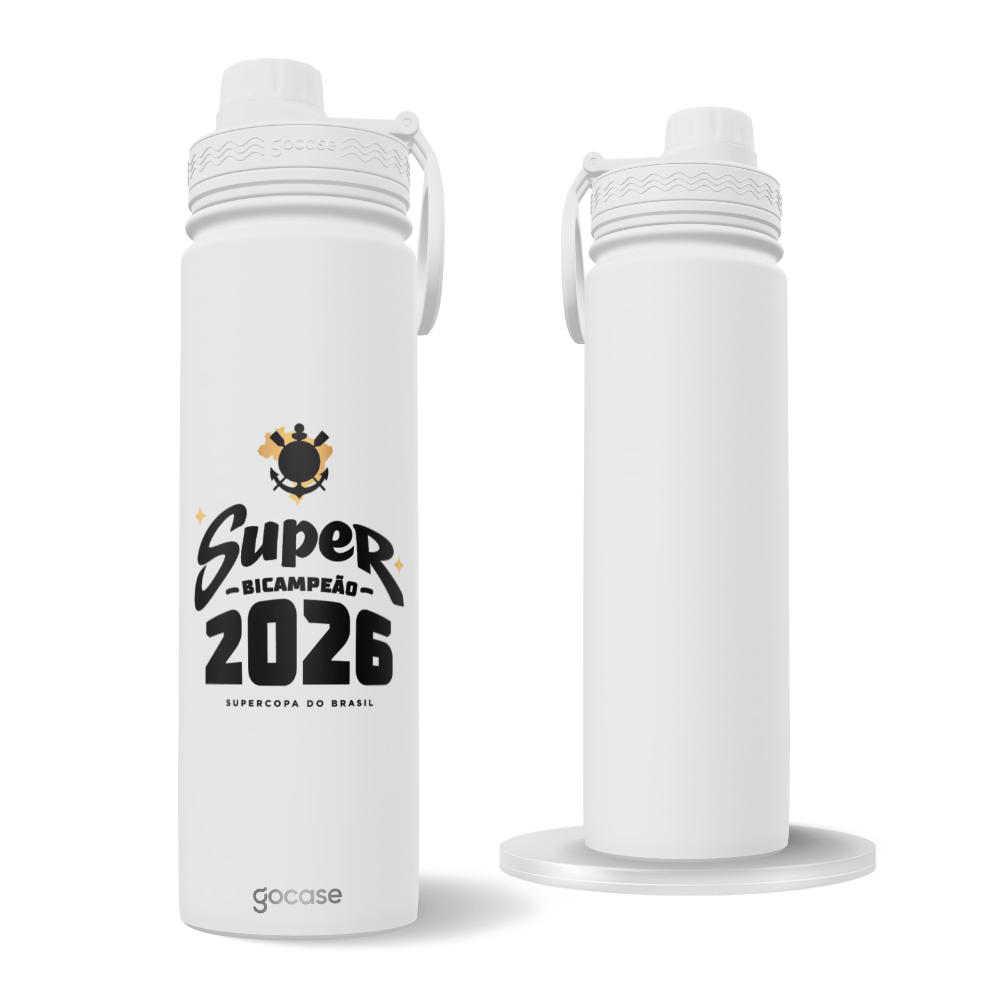 Garrafa Térmica Fresh + Ebook - Corinthians - Super Bicampeão