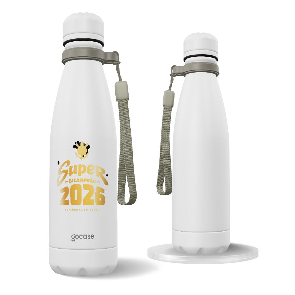Garrafa Térmica Urban + Ebook - Corinthians - Super Bicampeão Gold