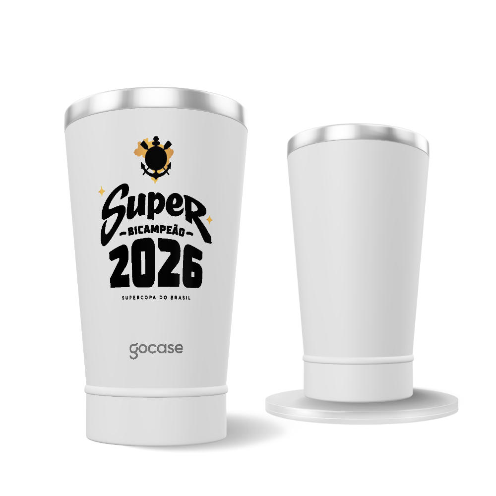 Copo Térmico Cerveja + Ebook - Corinthians - Super Bicampeão