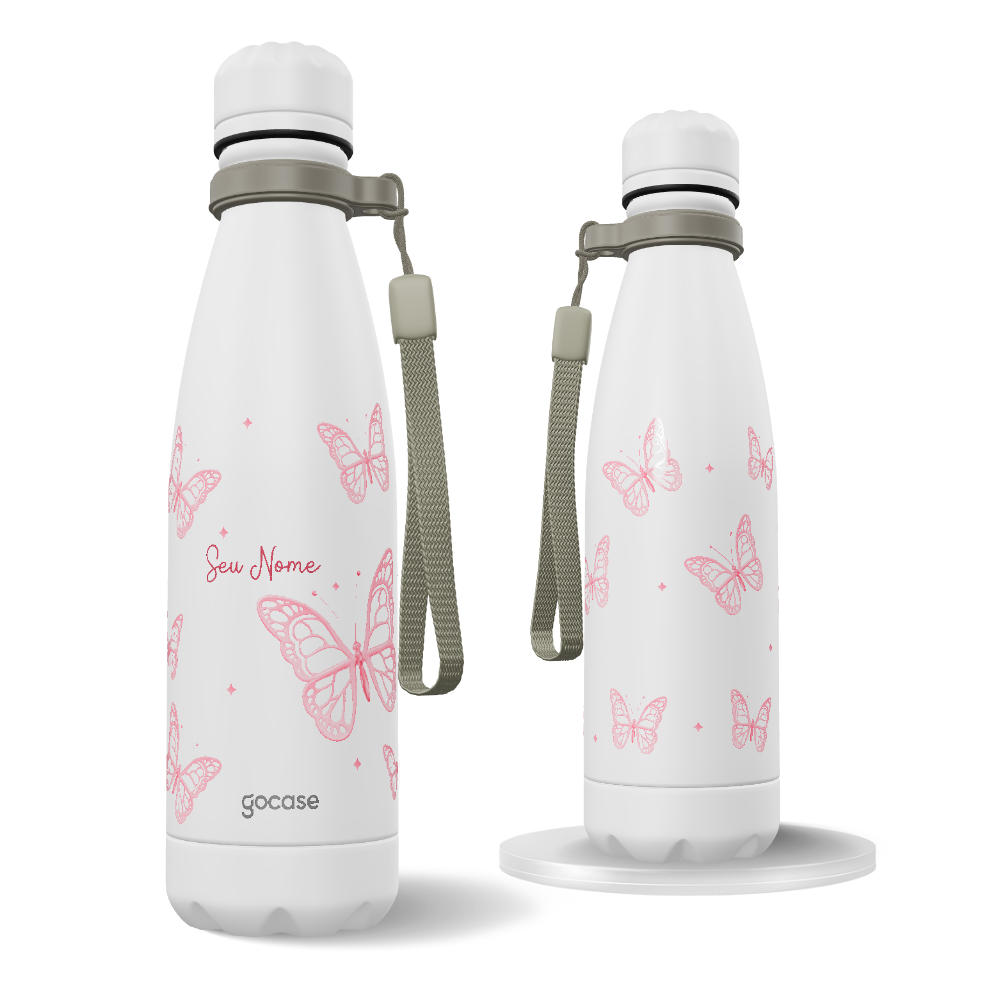 Garrafa Térmica Urban + Ebook - Pink Butterflies