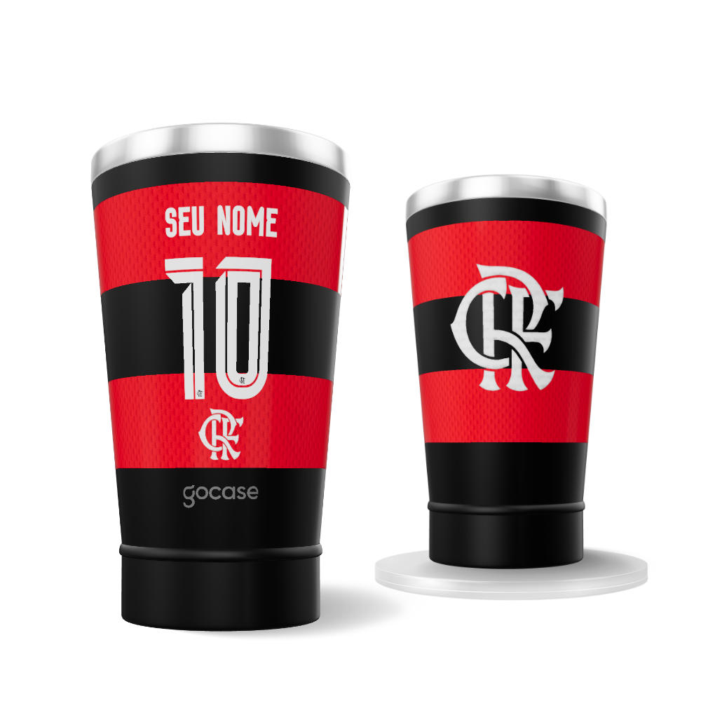 Copo Térmico Cerveja + Ebook - Flamengo - Uniforme 1 2026 Personalizado