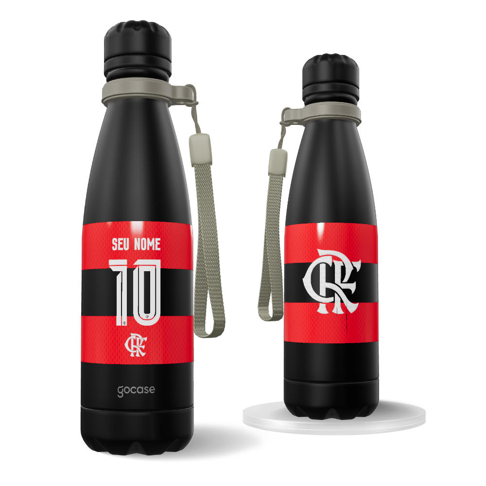 Garrafa Térmica Urban + Ebook - Flamengo - Uniforme 1 2026 Personalizado