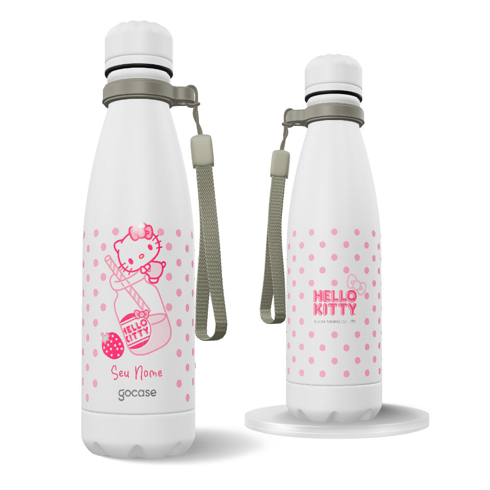 Garrafa Térmica Urban + Ebook - Hello Kitty - Strawberry Milk