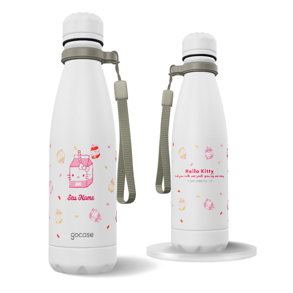 Garrafa Térmica Urban + Ebook - Hello Kitty - Milk