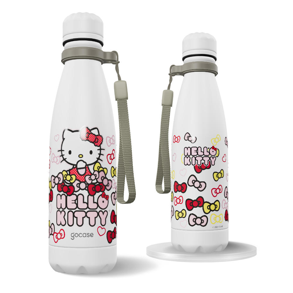 Garrafa Térmica Urban + Ebook - Hello Kitty - Laços Coloridos