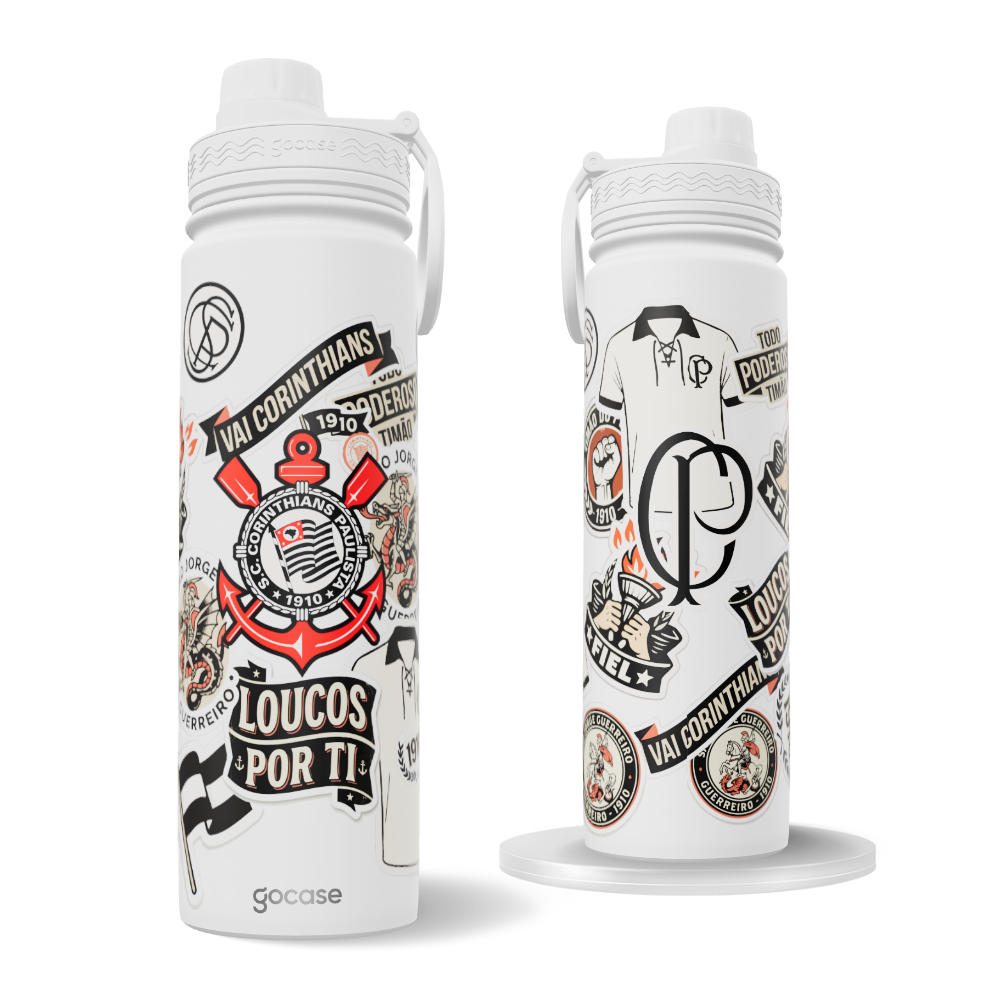 Garrafa Térmica Fresh - Corinthians - Vintage Stickers