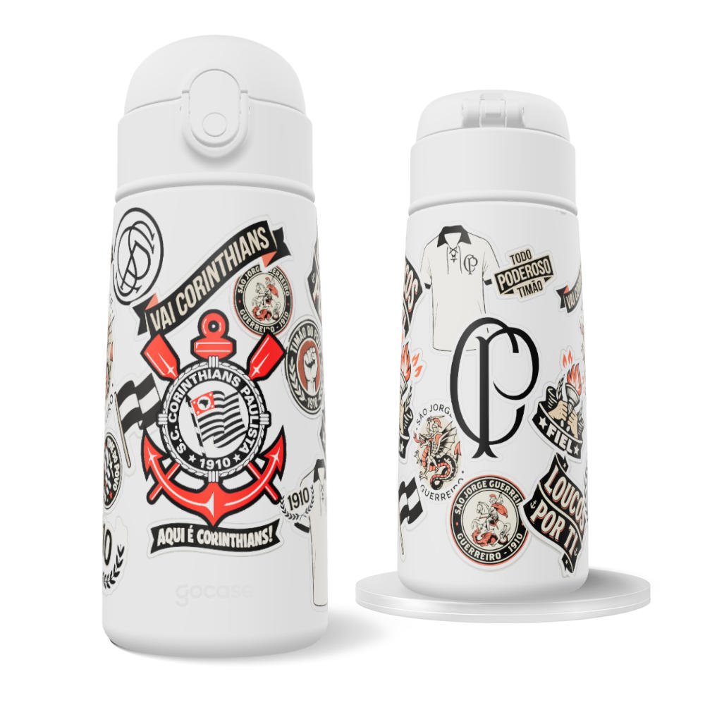 Garrafa Térmica Fun - Corinthians - Vintage Stickers