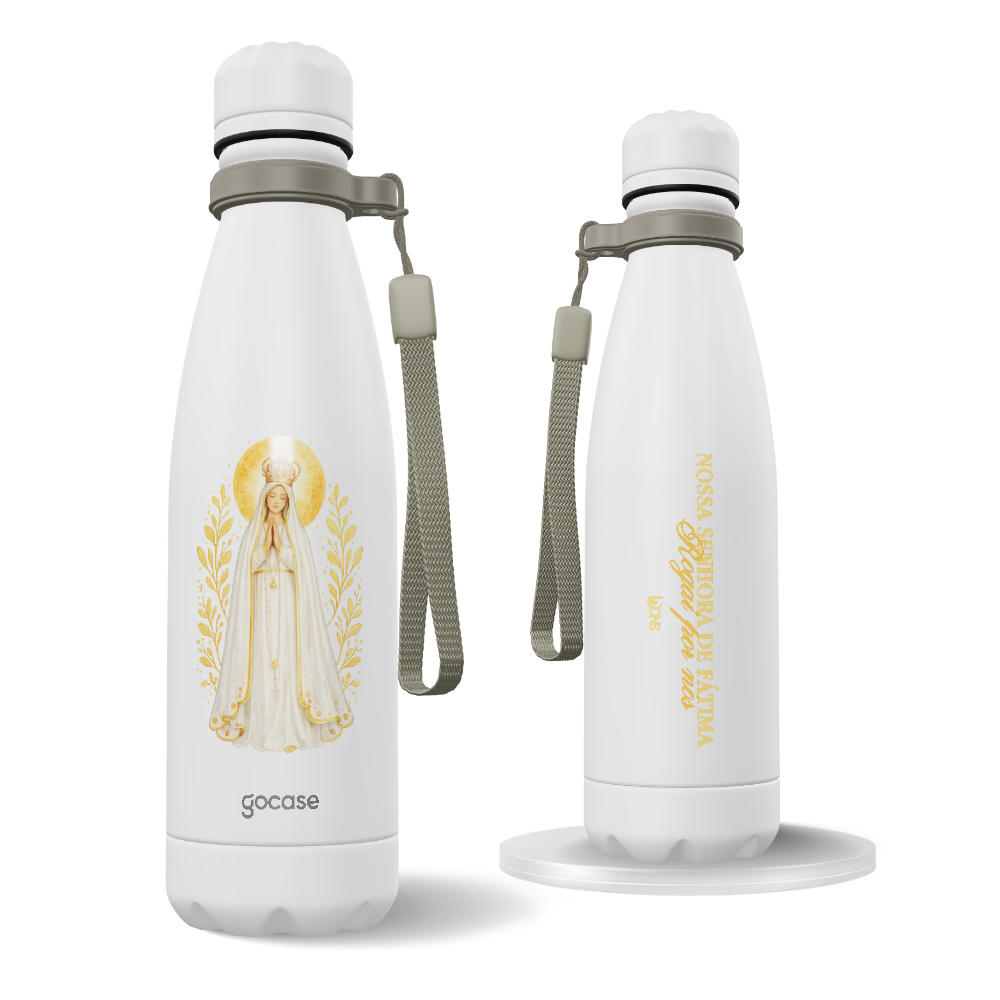 Garrafa Térmica Urban + Ebook - Use Dons - Nossa Senhora de Fatima Floral