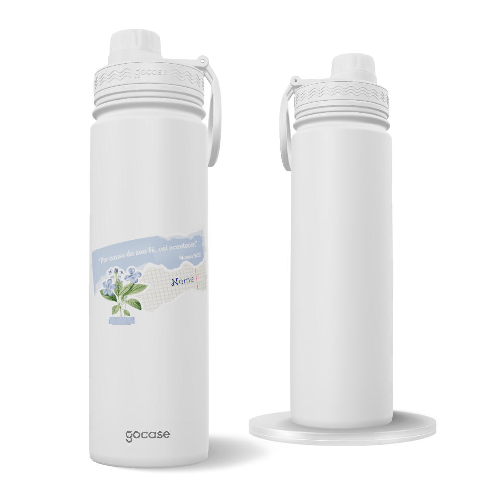 Garrafa Térmica Fresh + Ebook - Por Causa da Fé Garrafa Térmica Fresh + Ebook - Por Causa da Fé