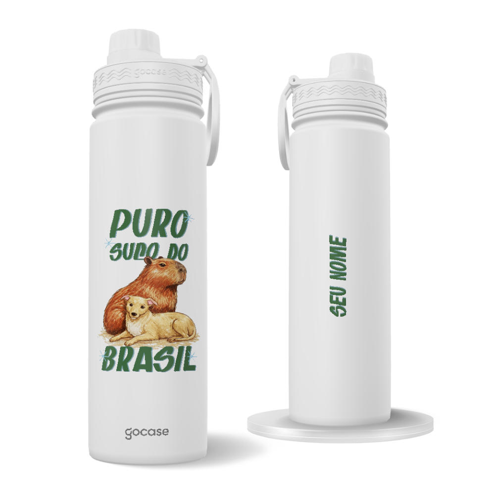 Garrafa Térmica Fresh + Ebook - Puro Suco do Brasil - Capivara e Caramelo