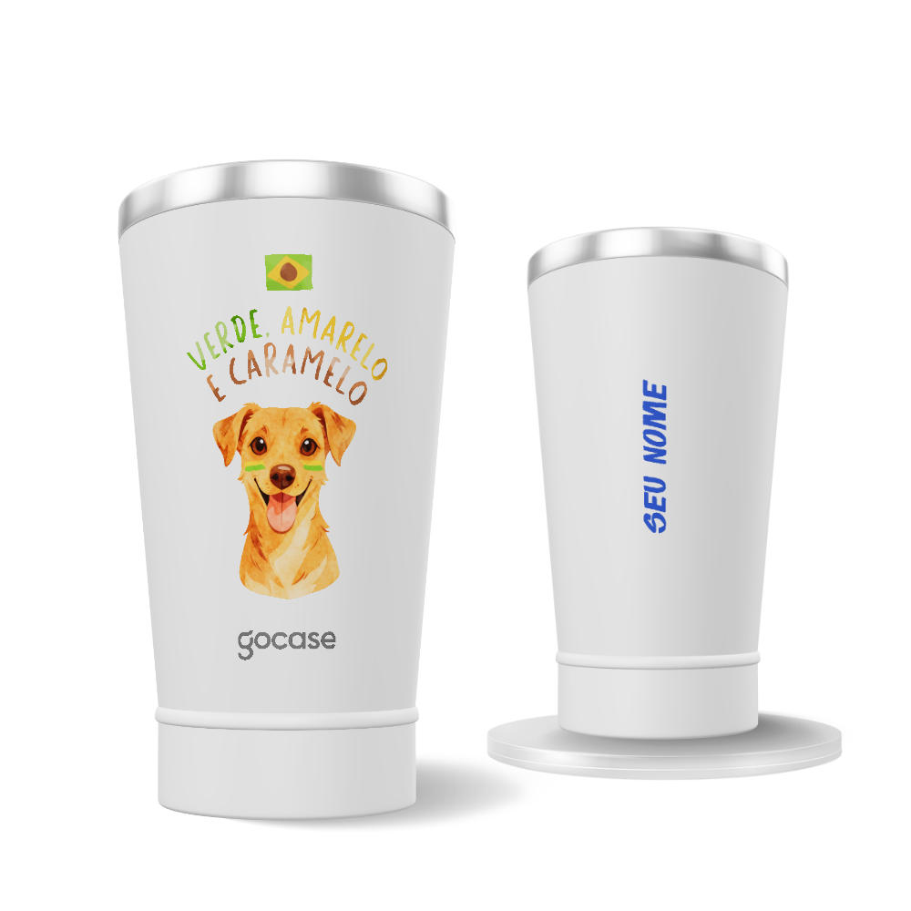Copo Térmico + Ebook - Verde Amarelo e Caramelo