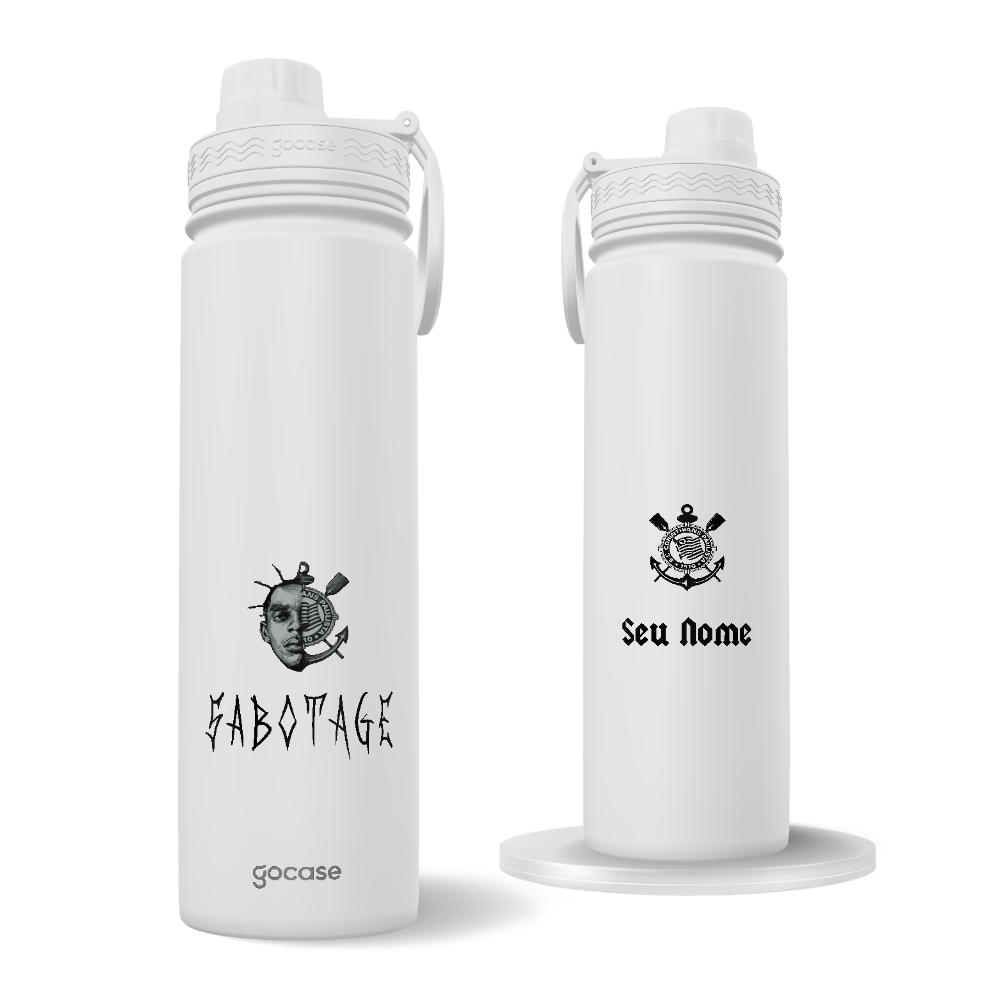 Garrafa Térmica Fresh + Ebook - Corinthians - Sabotage Minimalista Off