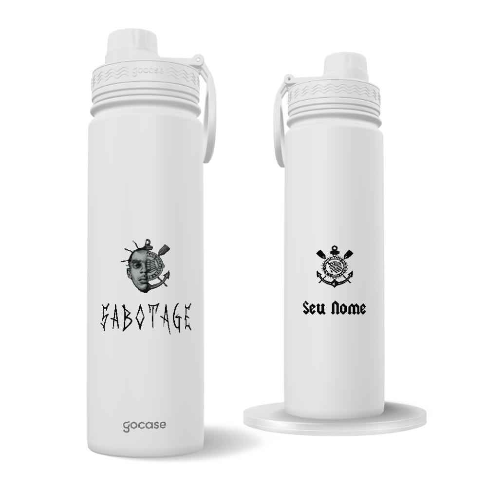 Garrafa Térmica Fresh + Ebook - Corinthians - Sabotage Minimalista Off