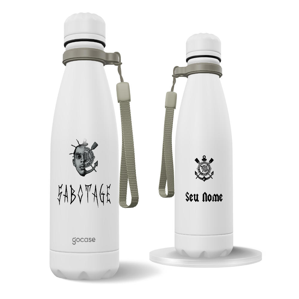 Garrafa Térmica Urban + Ebook - Corinthians - Sabotage Minimalista Off