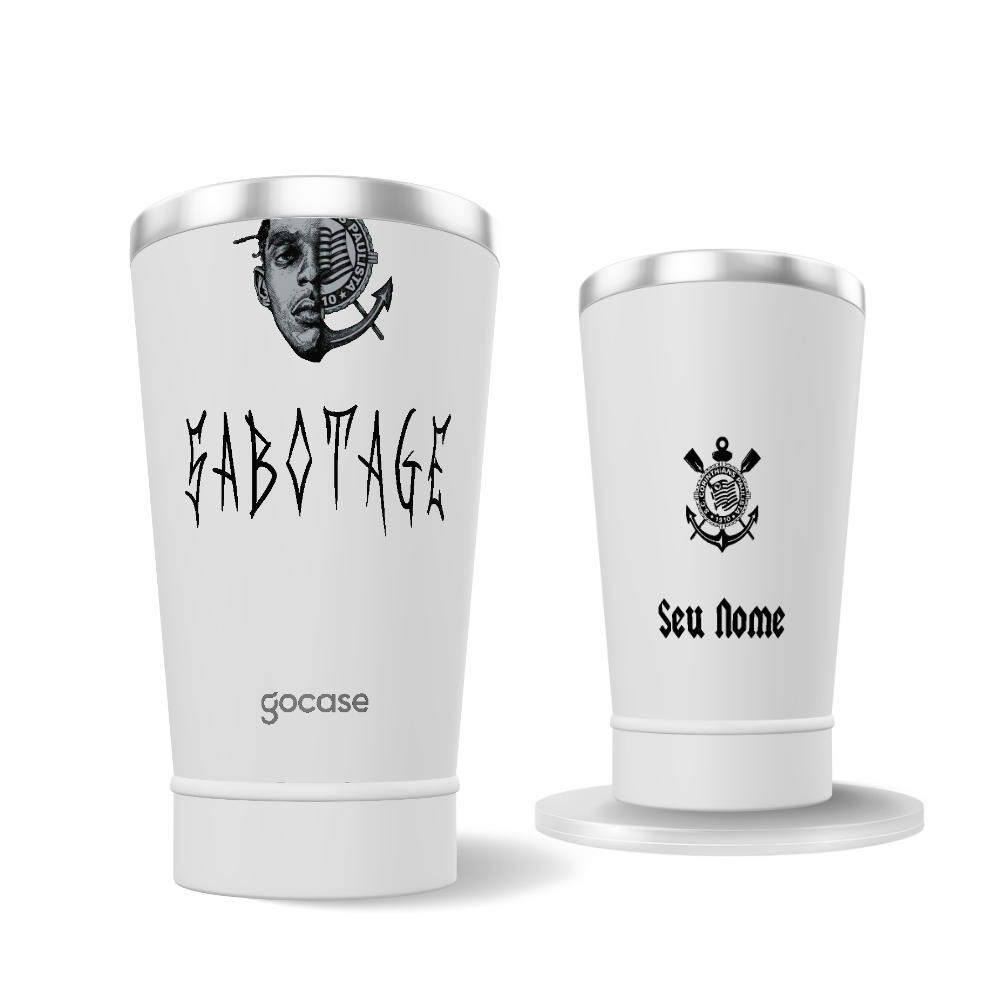 Copo Térmico Cerveja + Ebook - Corinthians - Sabotage Minimalista Off