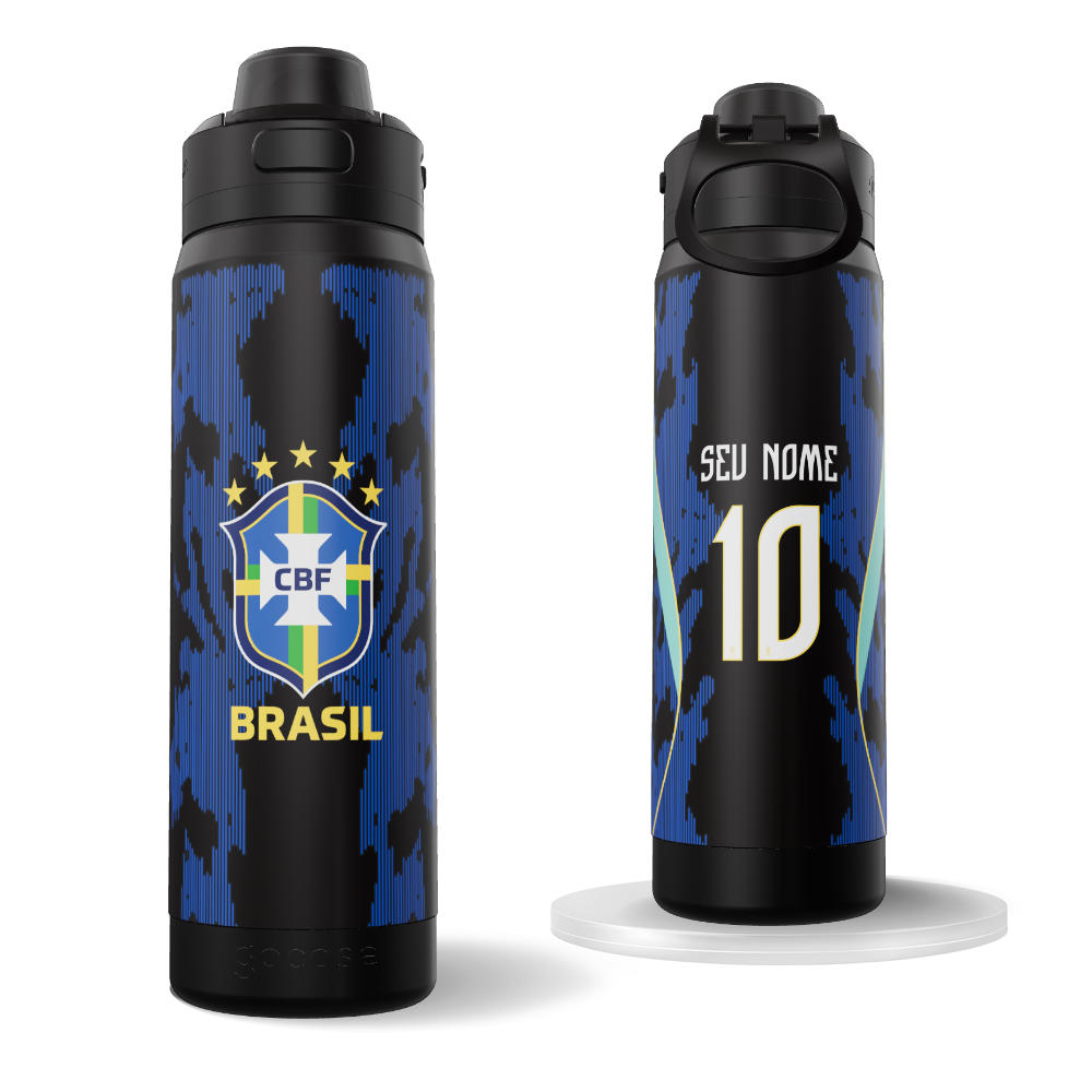 Garrafa Térmica Flip Pro + Ebook - CBF - Uniforme 2 Personalizado - 2026