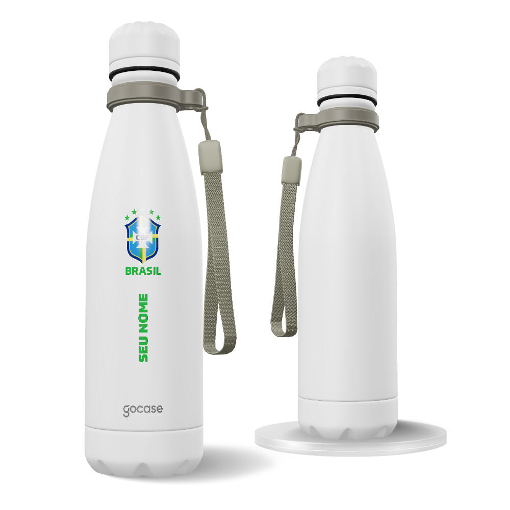 Garrafa Térmica Urban + Ebook - CBF - Escudo Minimalista