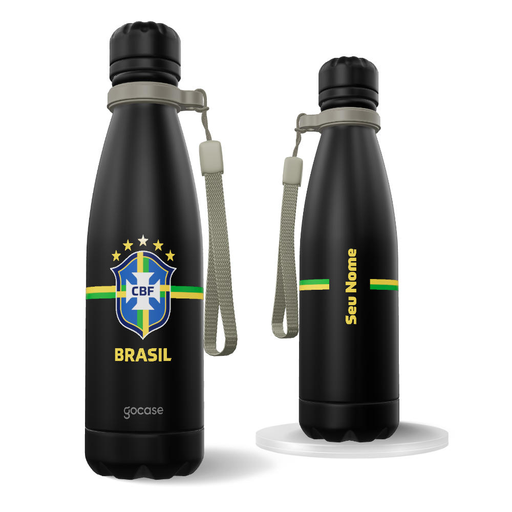 Garrafa Térmica Urban - CBF -  Escudo Listras Centrais - Escuros