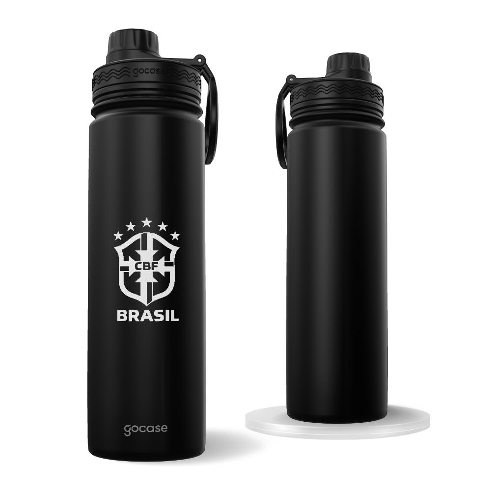 Garrafa Térmica Fresh - CBF - Escudo Branco