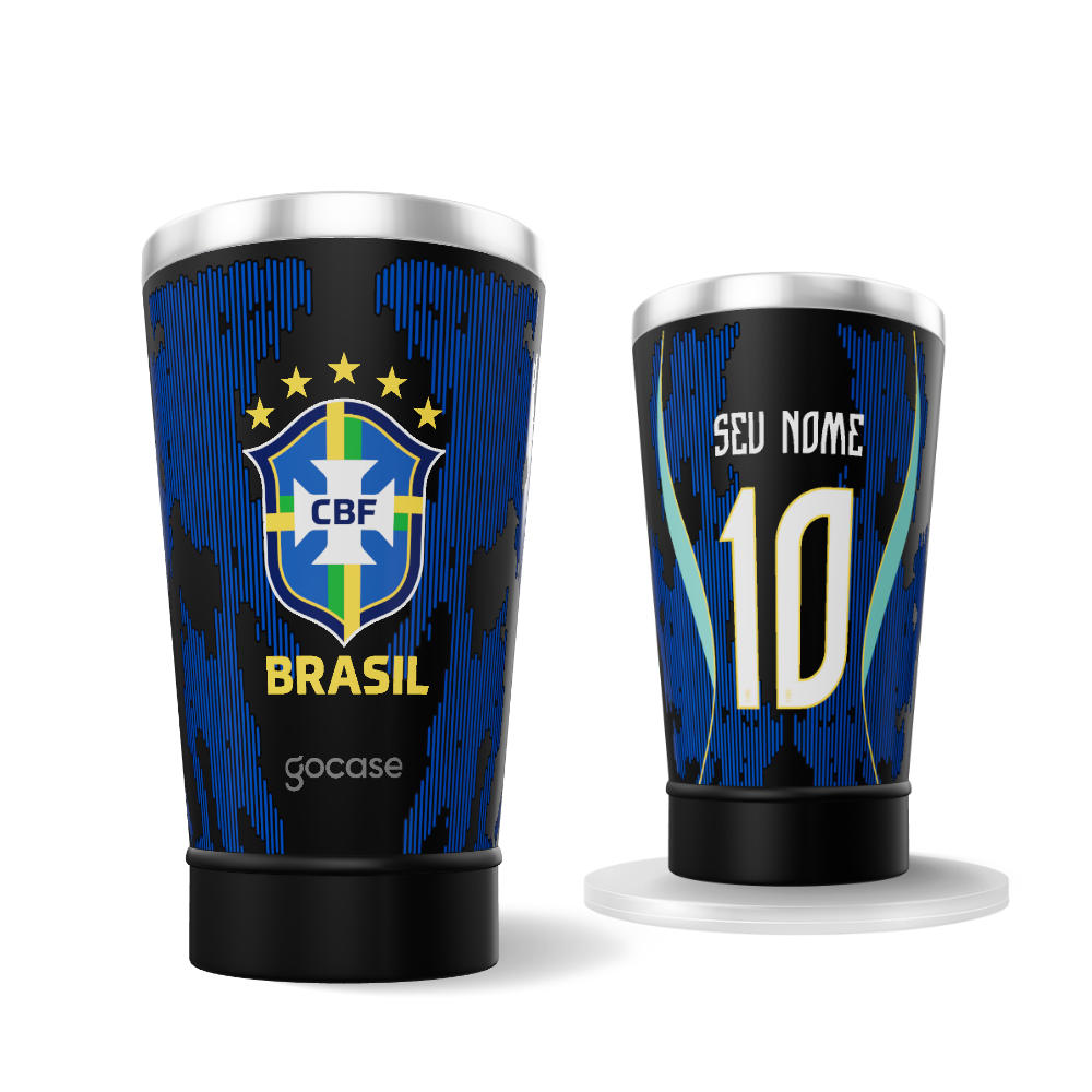 Copo Térmico Cerveja + Ebook - CBF - Uniforme 2 Personalizado - 2026