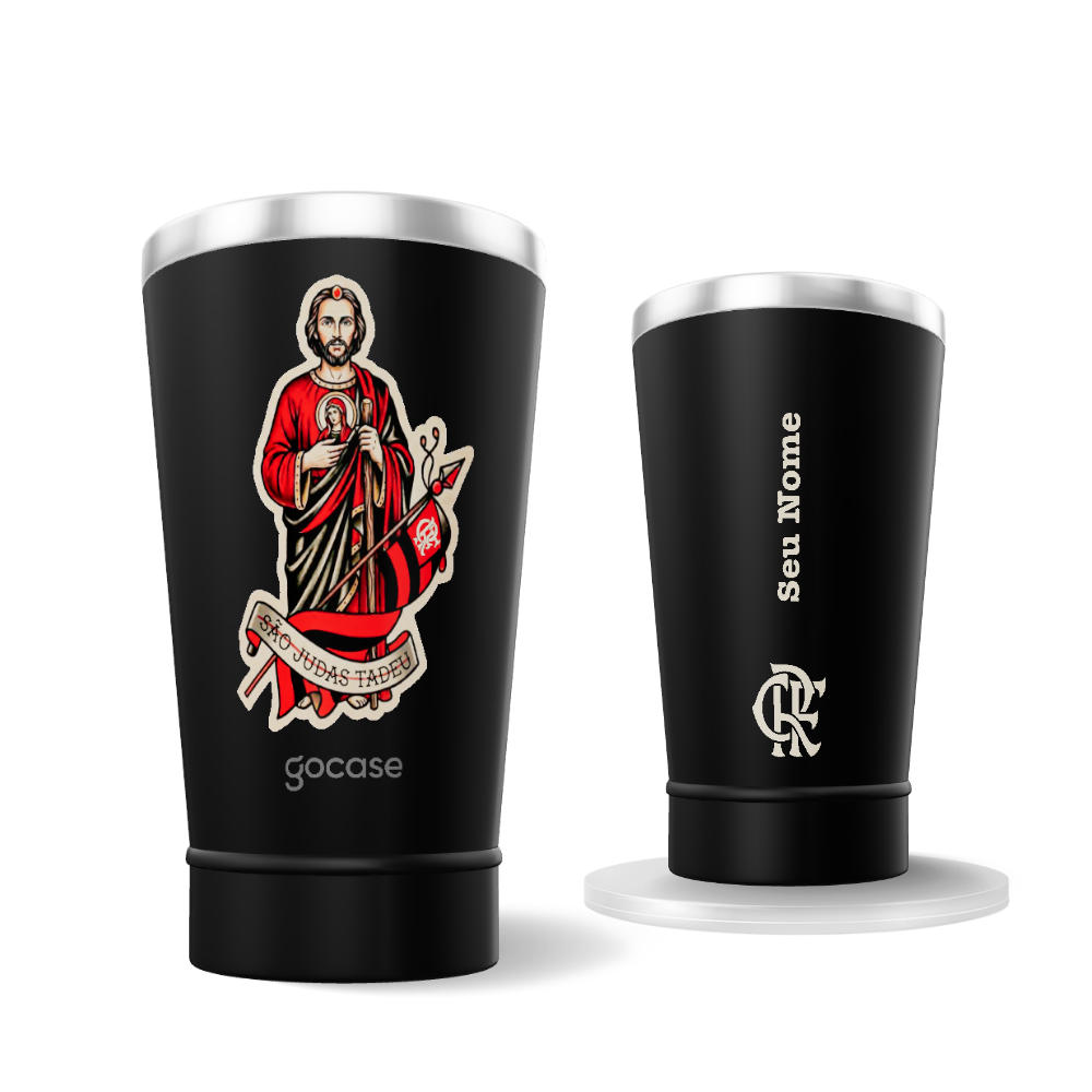 Copo Térmico Cerveja + Ebook - Flamengo - Stickers Oldschool - Sao Judas Tadeu