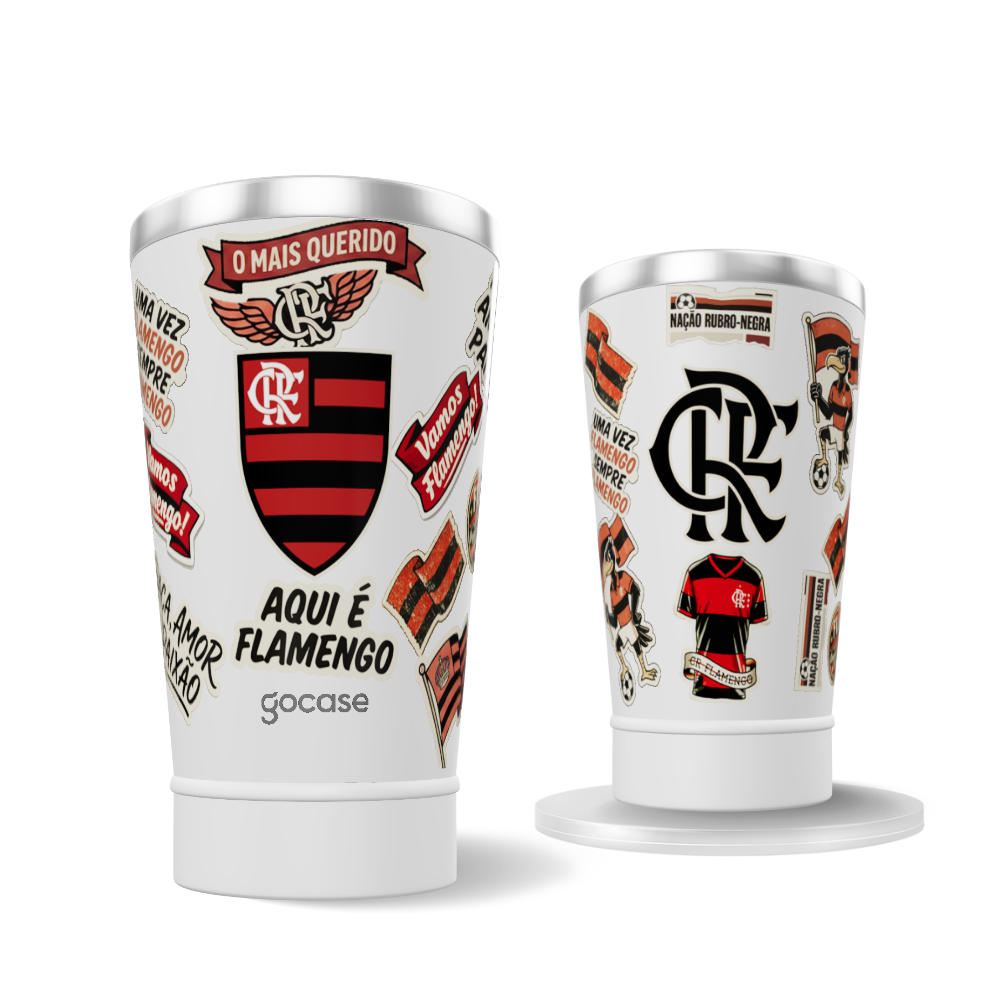 Copo Térmico Cerveja + Ebook - Flamengo - Stickers Vintage