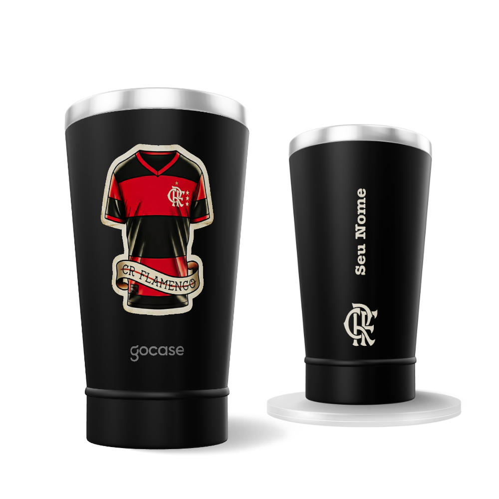 Copo Térmico Cerveja + Ebook - Flamengo - Stickers Oldschool - Manto