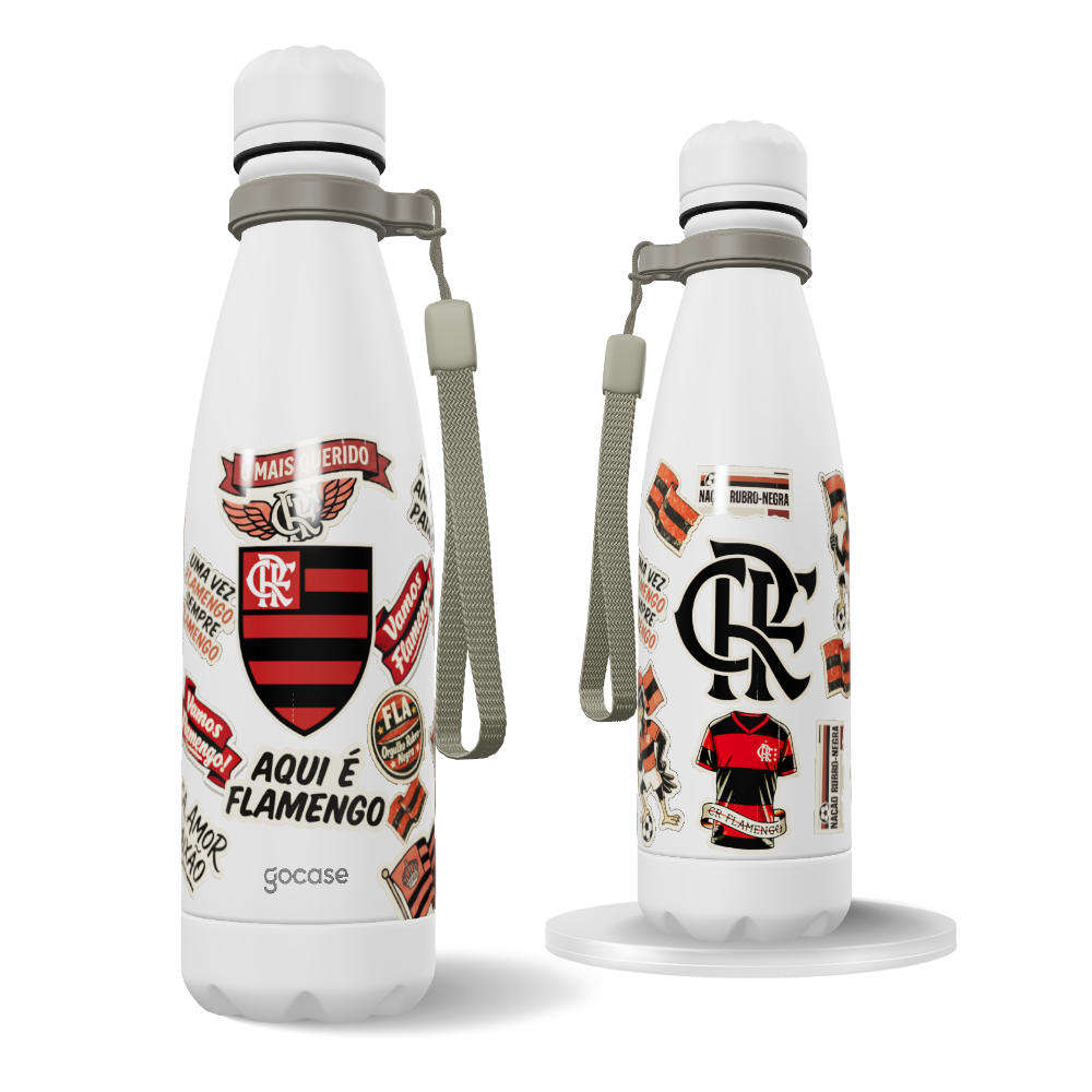 Garrafa Térmica Urban + Ebook - Flamengo - Stickers Vintage 