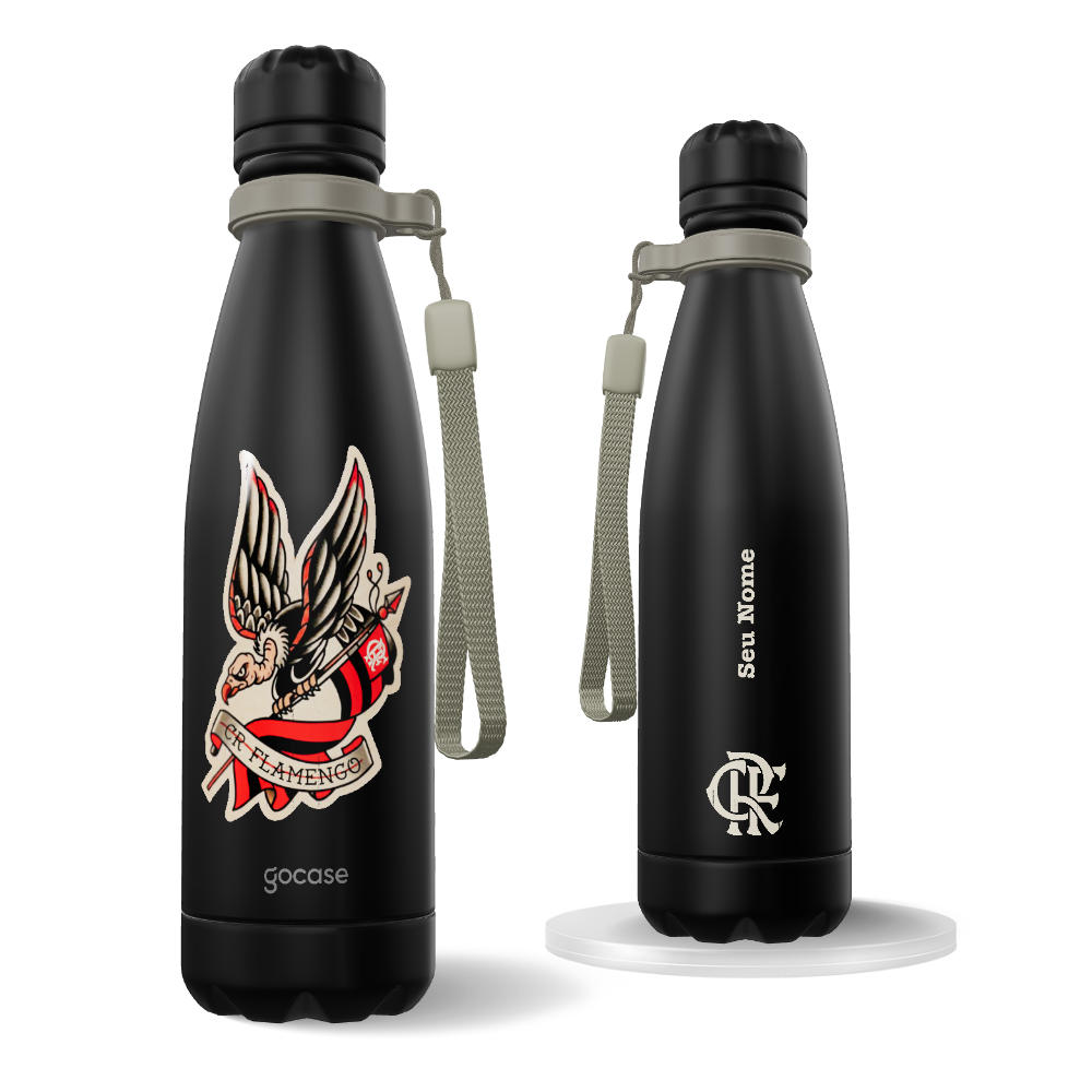 Garrafa Térmica Urban -  Flamengo - Stickers Oldschool - Urubu