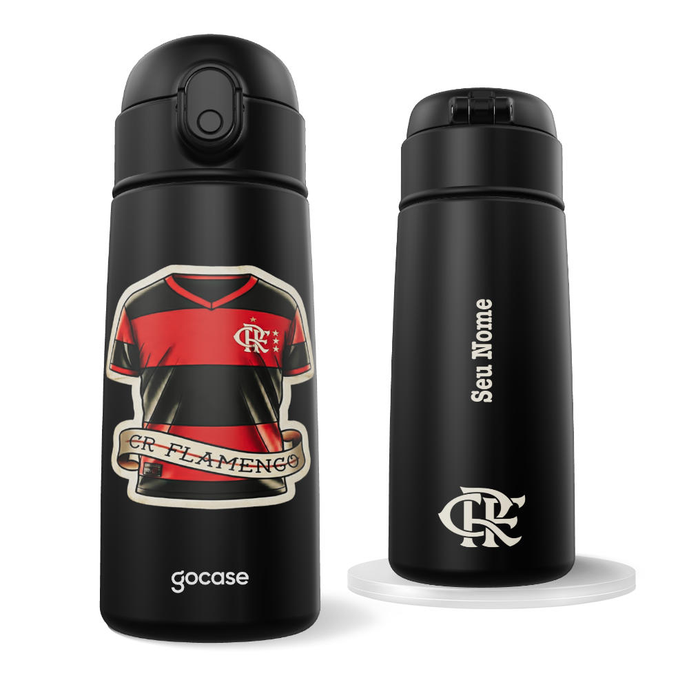 Garrafa Térmica Fun + Ebook - Flamengo - Stickers Oldschool - Manto