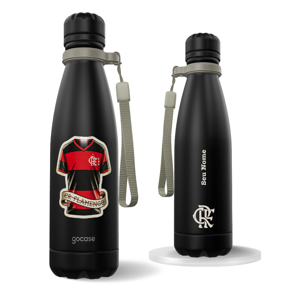 Garrafa Térmica Urban + Ebook - Flamengo - Stickers Oldschool - Manto