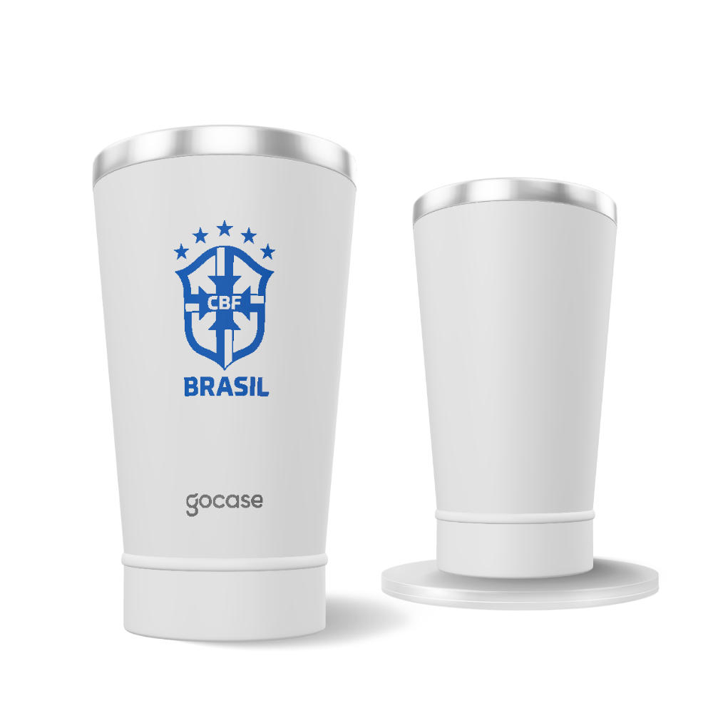 Copo Térmico Cerveja + Ebook - CBF - Escudo Azul