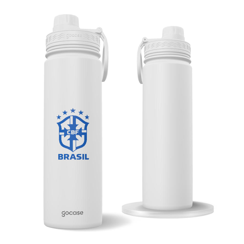 Garrafa Térmica Fresh + Ebook - CBF - Escudo Azul