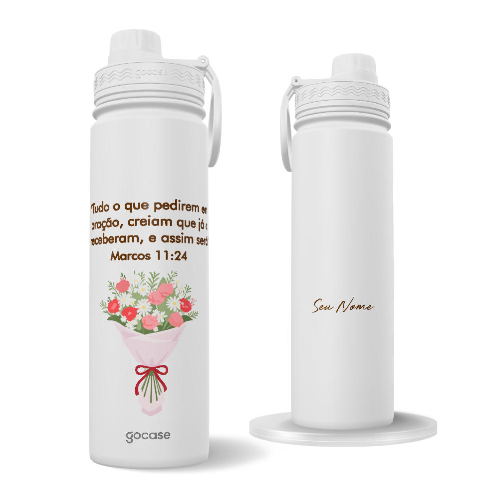 Garrafa Térmica Fresh + Ebook - Versículo - Marcos 11:24 Garrafa Térmica Fresh + Ebook - Versículo - Marcos 11:24