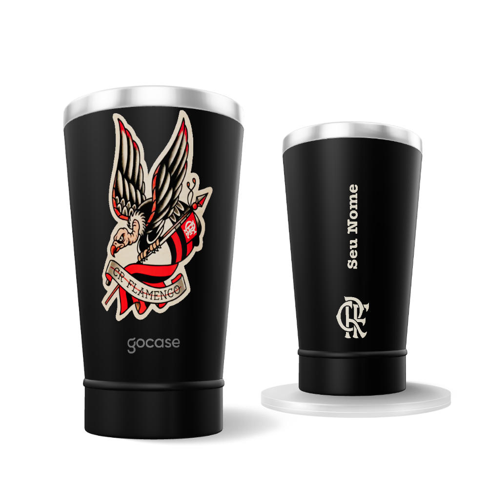 Copo Térmico Cerveja + Ebook - Flamengo - Stickers Oldschool - Urubu