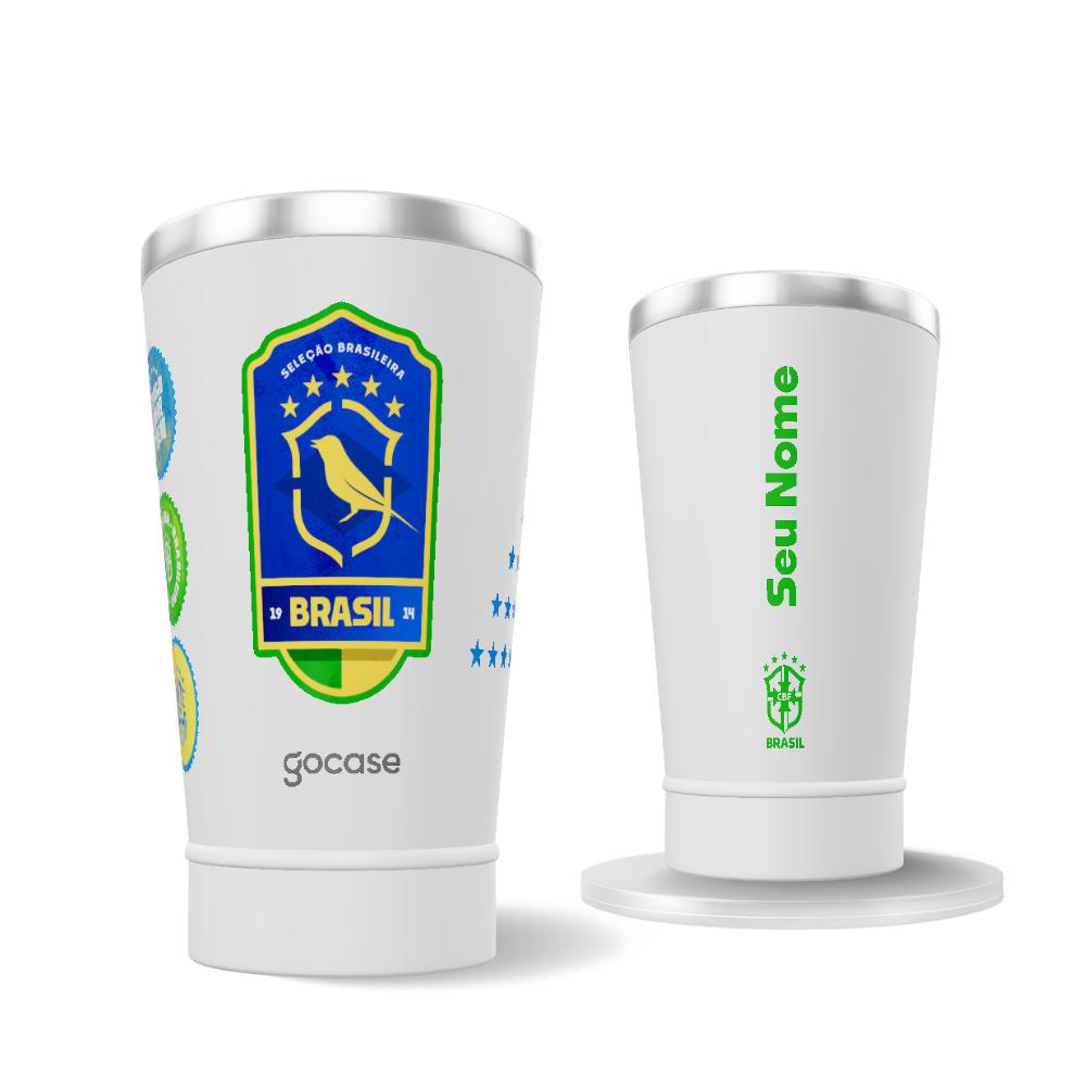 Copo Térmico Cerveja + Ebook - CBF - Selo Canarinho