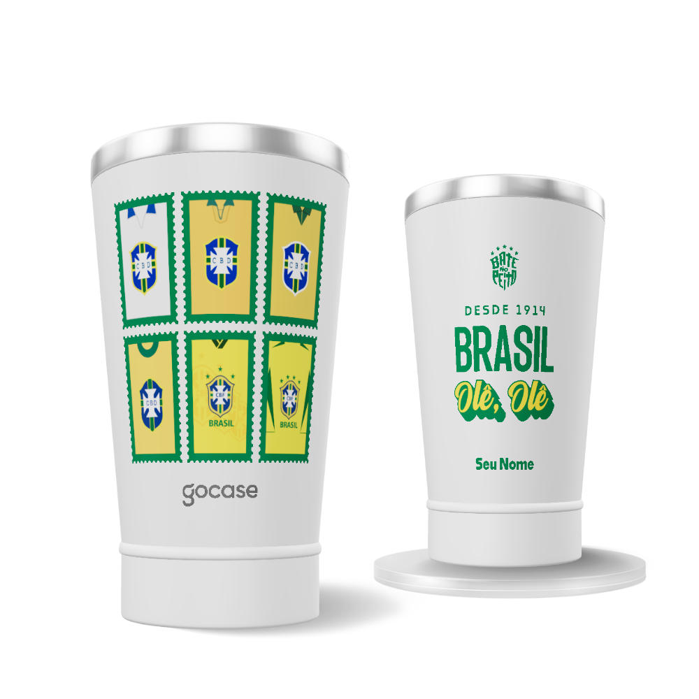 Copo Térmico Cerveja + Ebook - CBF - Camisas Históricas