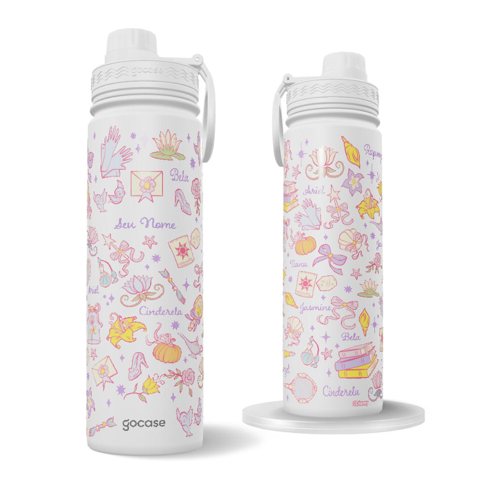 Garrafa Térmica Fresh + Ebook - Princesas - Símbolos