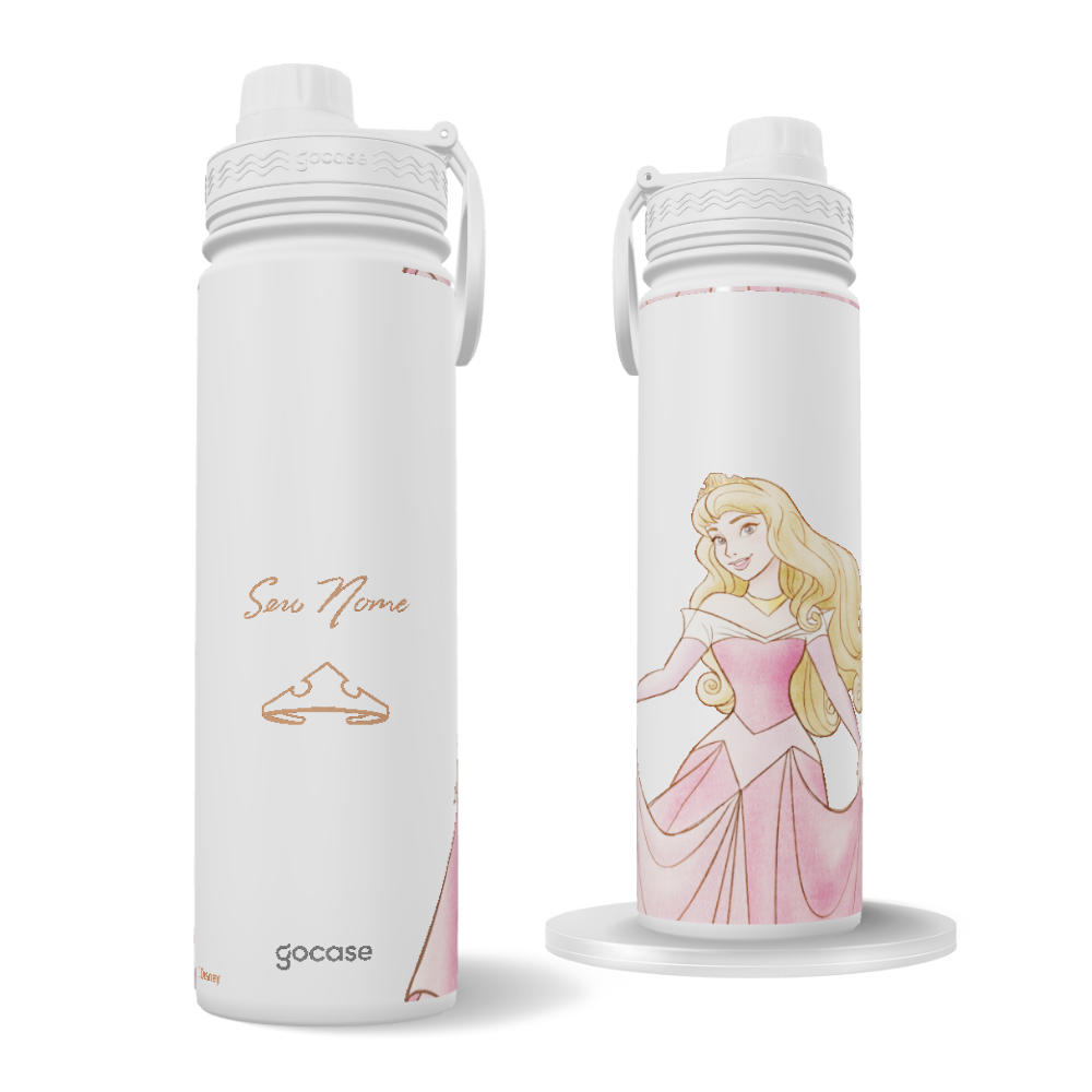 Garrafa Térmica Fresh + Ebook - Princesas - Aurora em Aquarela