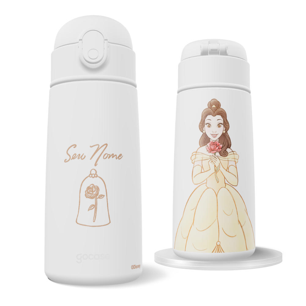 Garrafa Térmica Fun - Princesas - Bela em Aquarela