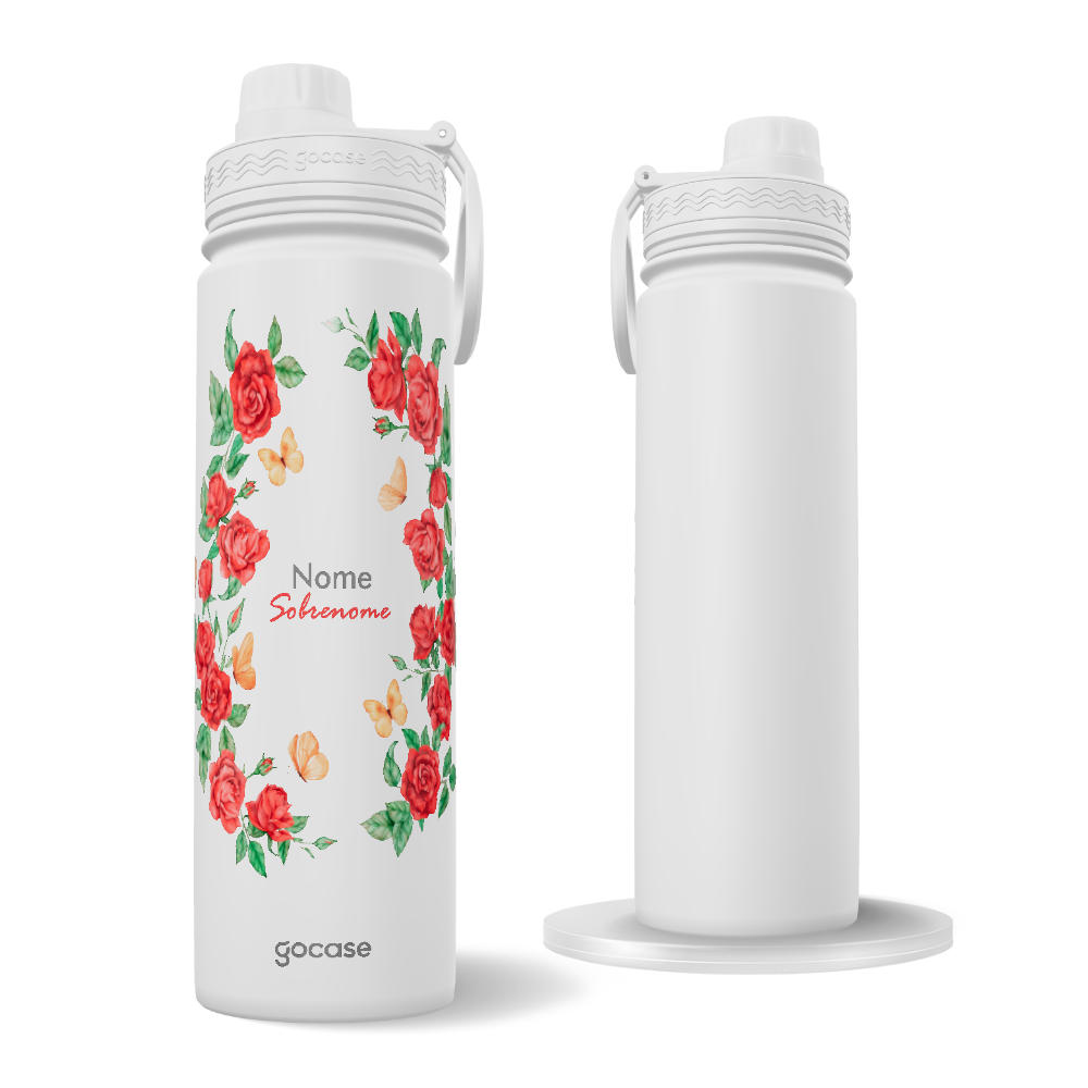 Garrafa Térmica Fresh + Ebook - Jardim de Rosas