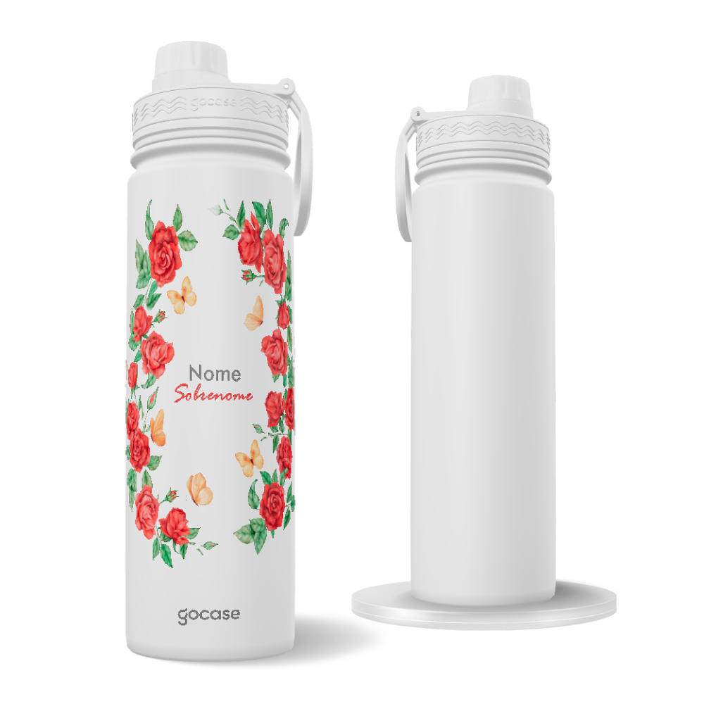 Garrafa Térmica Fresh + Ebook - Jardim de Rosas