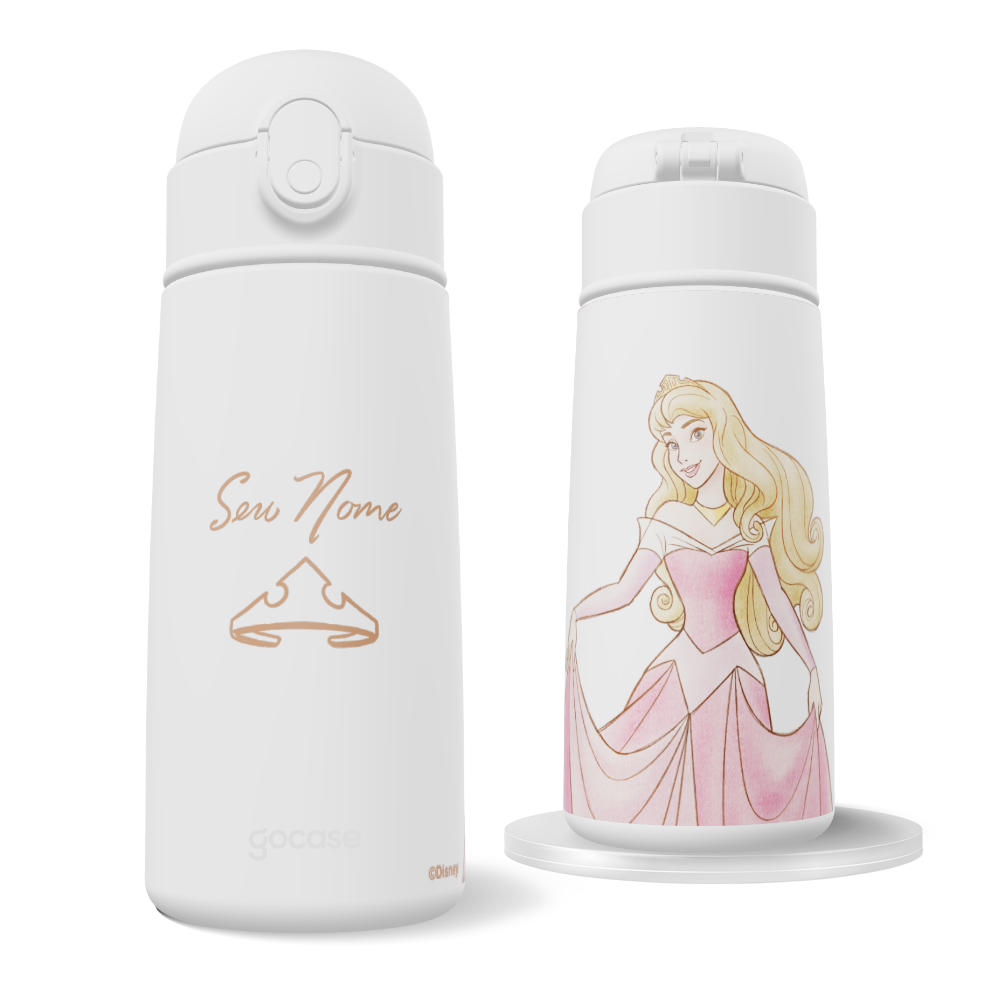Garrafa Térmica Fun + Ebook - Princesas - Aurora em Aquarela