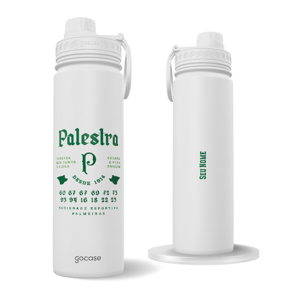 Garrafa Térmica Fresh + Ebook - Palmeiras - Historic Type