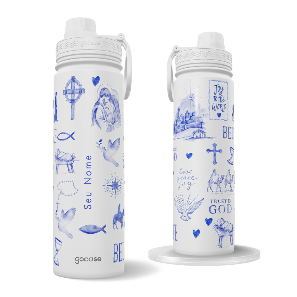 Garrafa Térmica Fresh - Fé Aquarelada